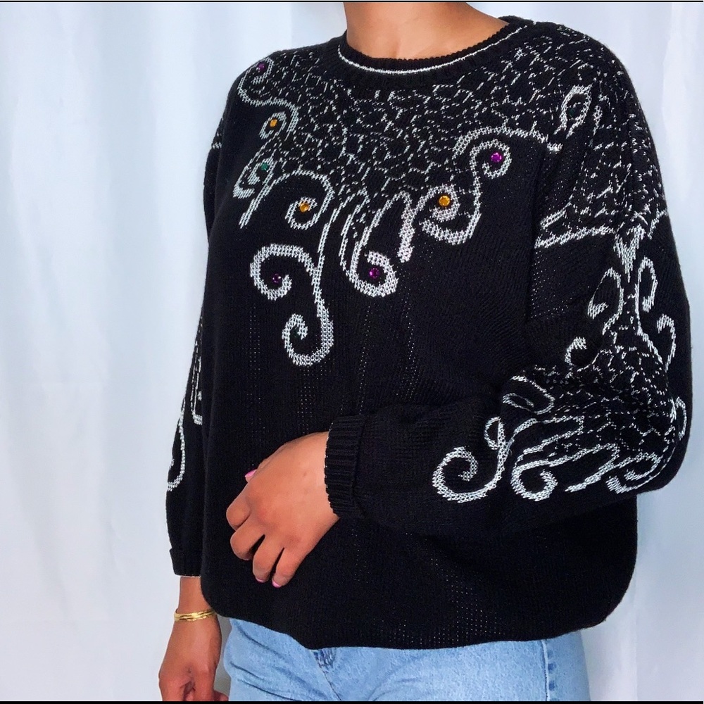 Vintage Beaded Sweater by Rose